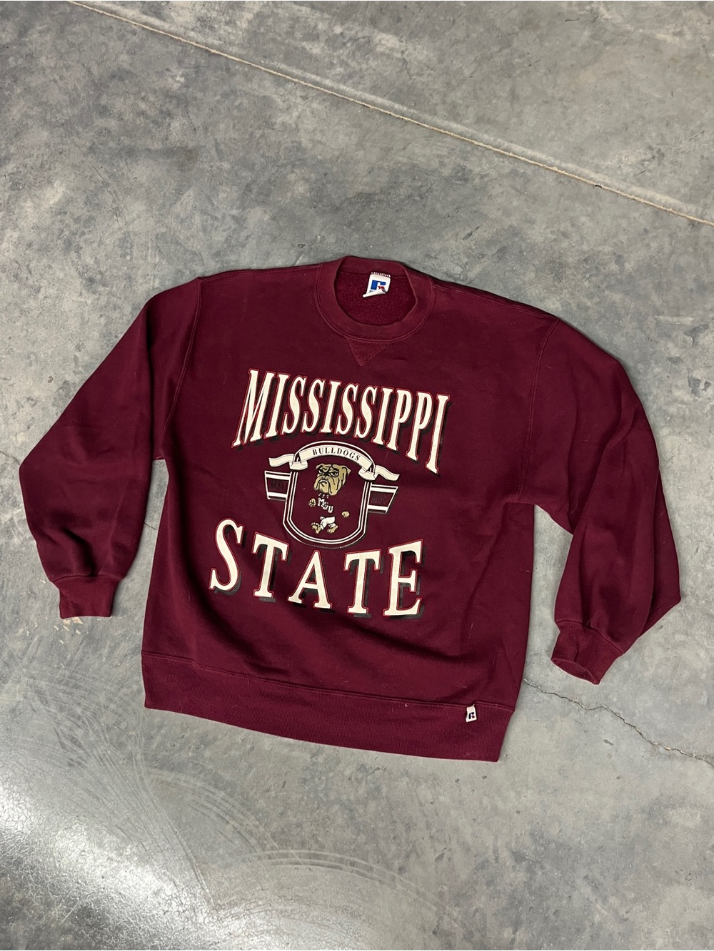 Vintage Russell Mississippi State Maroon Crewneck Sweatshirt